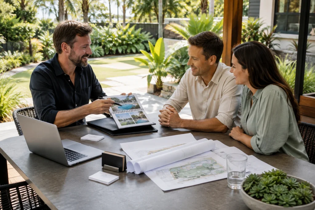 Landscape architect showing professional credentials