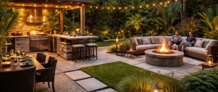 Outdoor Kitchens vs Fire Features: Which One Adds More Use? Outdoor Living Ideas: outdoor kitchen versus fire feature