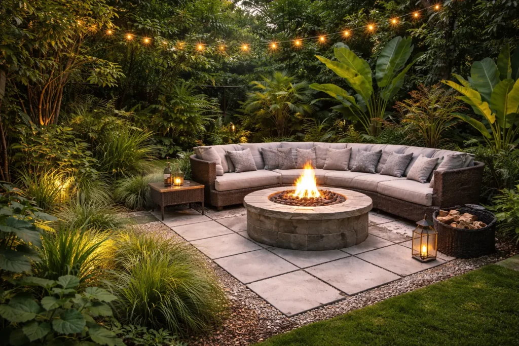 A small fire feature is best suited for a small backyard.