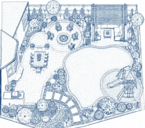 The blueprint of backyard layout planning